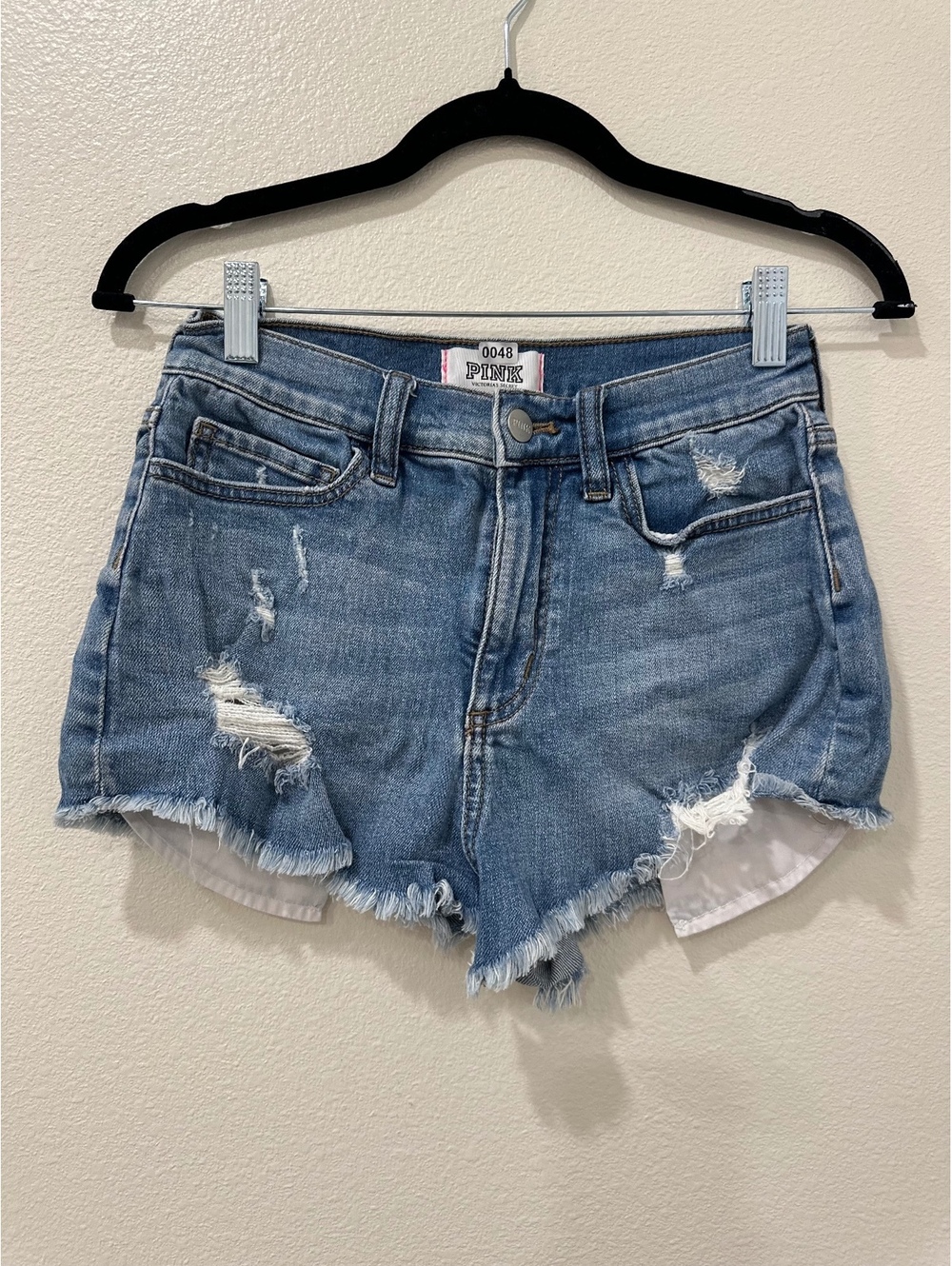 PINK Victoria's Secret Women's Distressed Denim Shorts Size 2